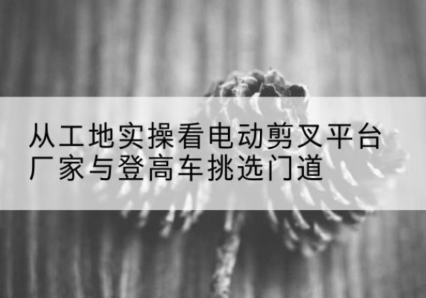 阿拉善左旗电动剪叉升降平台厂家-从工地实操看电动剪叉平台厂家与登高车挑选门道